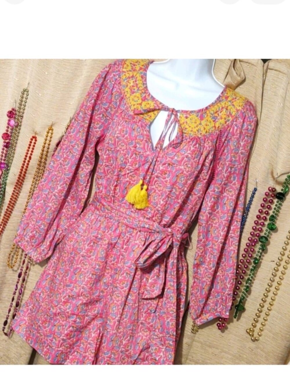 J.Crew Re-Imagined Pink Boho Romper 4